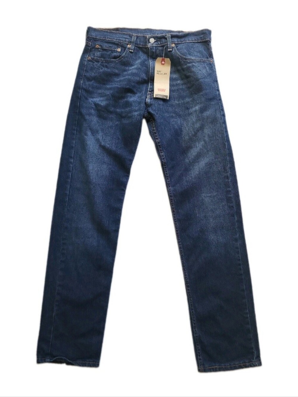 NWT Levi's 505 Jeans Mens 32x32 Blue Denim Regular Fit Dark Wash Straight
